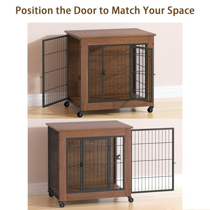 Dog Crate Furniture with Wheels for Small Dogs, view 4