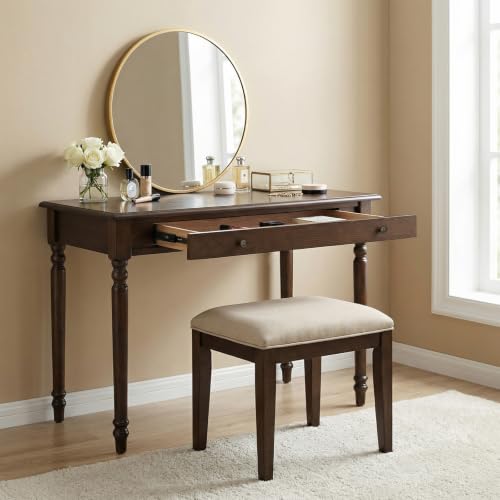 42 x 22 Inch Home Office Desk，Writing Desk with Drawer, Walnut, view 4