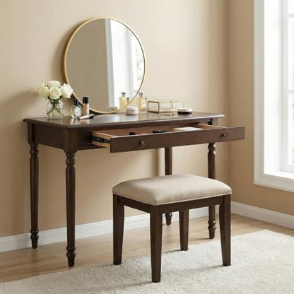 42 x 22 Inch Home Office Desk，Writing Desk with Drawer, Walnut, view 4