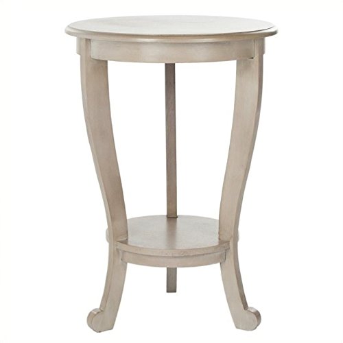 SAFAVIEH Furniture - Mary Pedestal Table - Vintage Grey - Solid Wood - Farmhouse Pedestal Design - Ideal for Living Room, Entryway, Home Office, 18.1" W x 18.1" D x 26" H (AMH5711A)