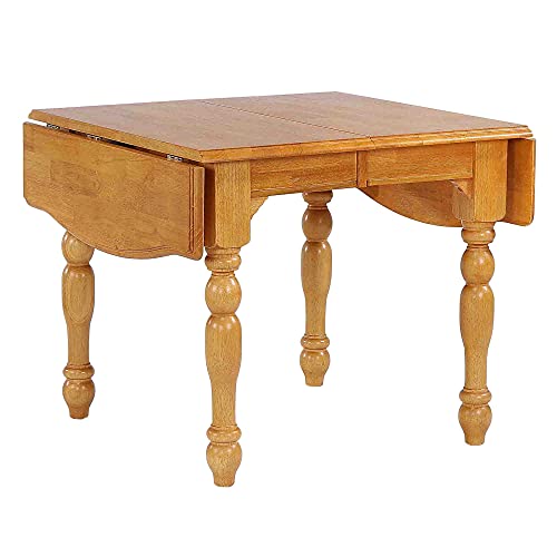 5 Piece Drop Leaf Extension Dining Set with Keyhole Chairs