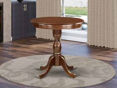 EST-MAH-TP Eden Modern Dining Table - a Round Kitchen Table Top with Pedestal Base, 30x30 Inch, Mahogany