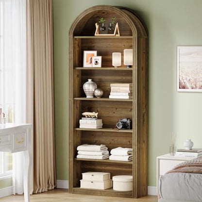 77.16" Tall Arched Bookshelf, view 4