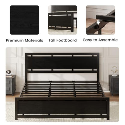 California King Bed Frames with Headboard and Footboard, view 5