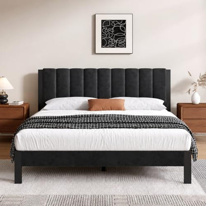 Full Bed Frame with Piano Keys Headboard and Footboard, view 2