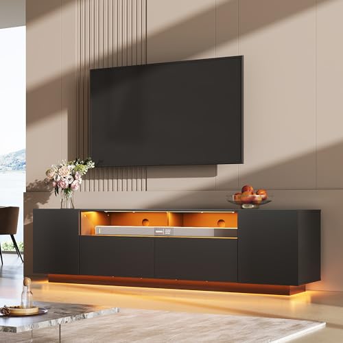 LED TV Stand with Large Storage Cabinet, view 3