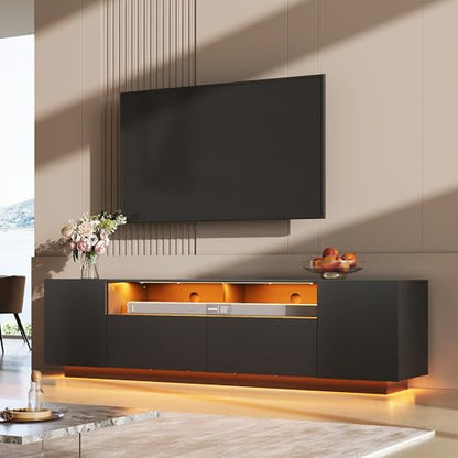 LED TV Stand with Large Storage Cabinet, view 3