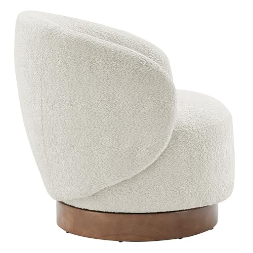 Swivel Accent Chair Modern Round Barrel Armchair Upholstered Performance Fabric for Livingroom Bedroom Reading Waiting Room