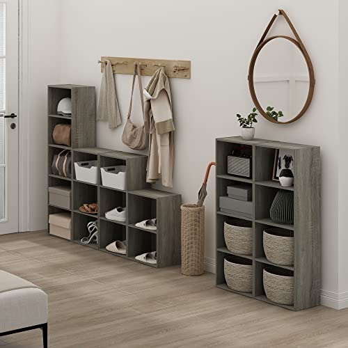 LUDER 4-Tier Book Shelf, Open Shelves Bookshelf, French Oak, view 3