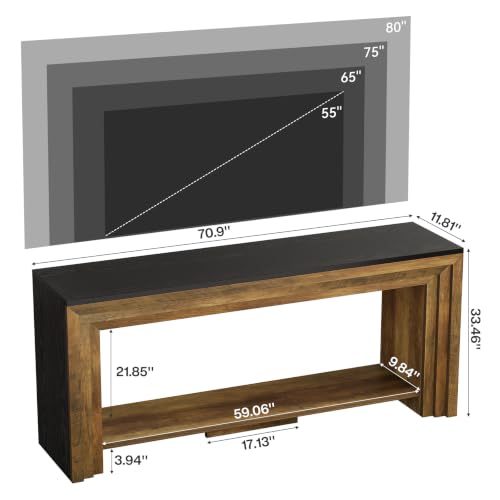 71-Inch TV Stand, Farmhouse Entertainment Center, 55-65 Inch TVs, view 3