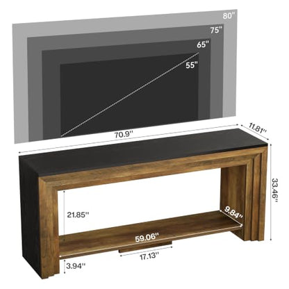 71-Inch TV Stand, Farmhouse Entertainment Center, 55-65 Inch TVs, view 3