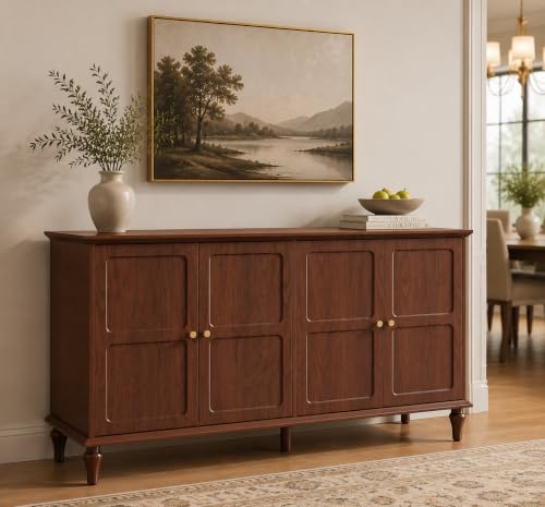 58'' Mid-Century Modern Sideboard Buffet Cabinet with Storage, view 2