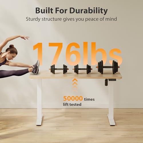 Standing Desk, 48x24 Inches Sit Stand Home Office Desk, Electric Stand up Desk, view 5