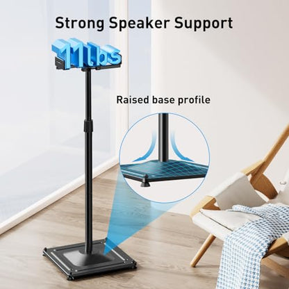 Universal Speaker Stands for Surround Sound -Height Adjustable Extend 33.3”to, view 5