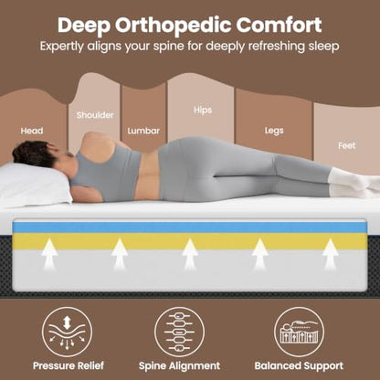 Firm King Mattress, 14 Inch Memory Foam Mattress King with Orthopedic Support, view 5