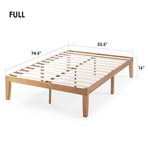 Naturalista Classic 16 Inch Solid Wood Platform Bed with Wooden Slats, view 3