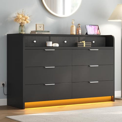 53'' Wide 9 Drawer Dresser for Bedroom, view 2