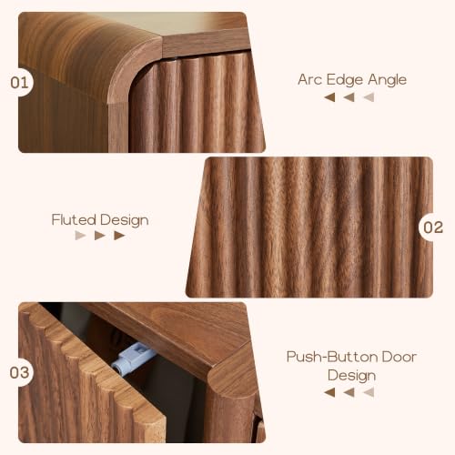 63'' Fluted Sideboard Buffet Cabinet with Storage（4 Door）, view 6