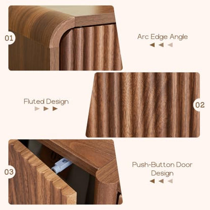 63'' Fluted Sideboard Buffet Cabinet with Storage（4 Door）, view 6