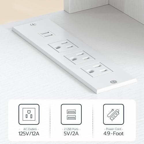 Floating TV Stand with LED Light Power Outlet for up to 65”, view 7