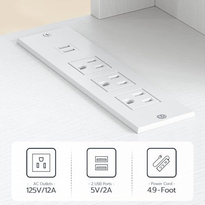 Floating TV Stand with LED Light Power Outlet for up to 65”, view 7