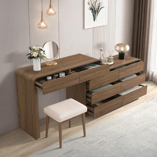Tessa Modern Makeup Vanity Desk with 8 Drawers, view 6