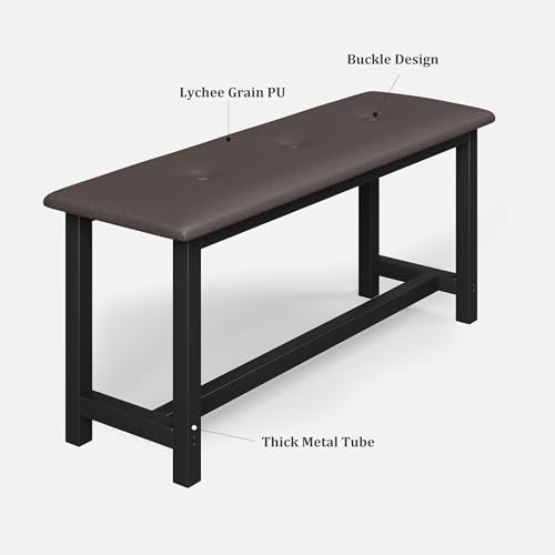 Dining Table Set for 4 with Storage Drawers & Wine Rack, Kitchen Table and Upholstered Benches for Small Spaces, Retro Brown