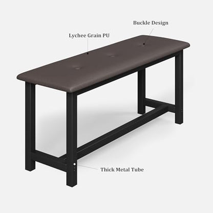 Dining Table Set for 4 with Storage Drawers & Wine Rack, Kitchen Table and Upholstered Benches for Small Spaces, Retro Brown