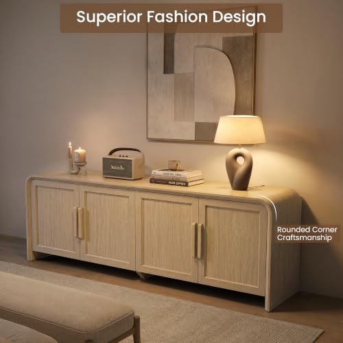 65" Mid Century Modern TV Stand with Storage for 75" TV, view 4