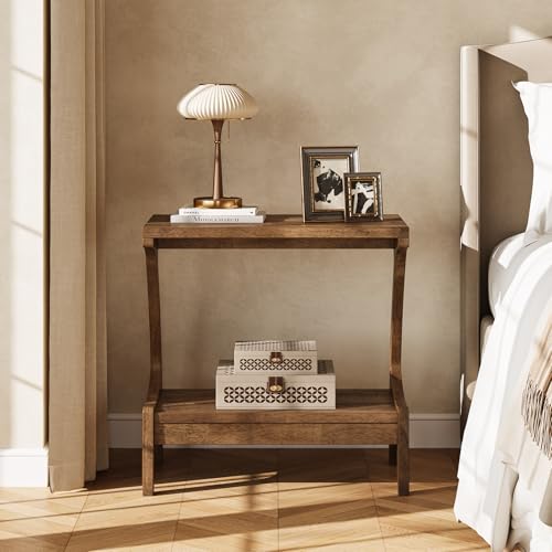 Solid Wood End Table with Storage Shelf, Small Accent Table for Living Room, Bedroom, or Office, Easy Assembly, Compact Side Table for Tight Spaces