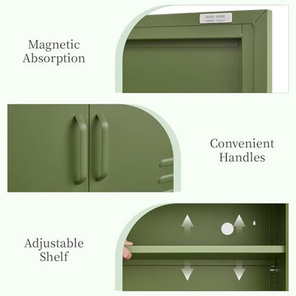 Metal Storage Cabinet, Metal Cabinet with Doors and Adjustable Shelf, view 8