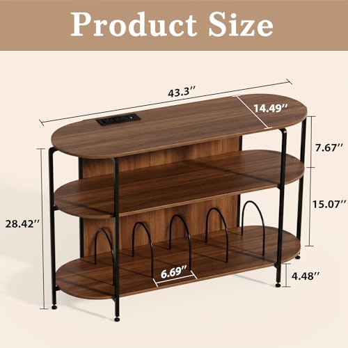 Vinyl Record Player Stand with Power Outlets, view 4