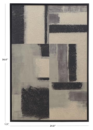 SAFAVIEH Home Collection Blurred Lines Modern Contemporary 24 x 36-inch Framed Wall Art Decor