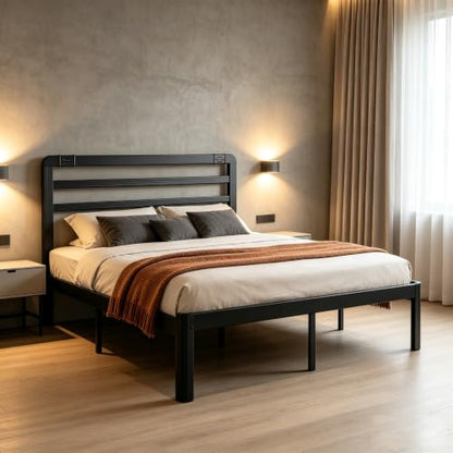 18 Inch Full Metal Bed Frame with Headboard, view 3