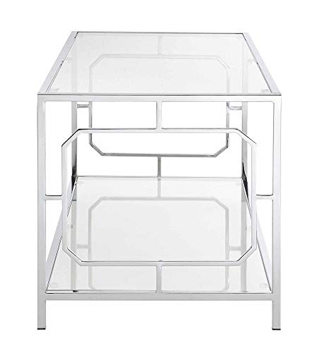 Omega Chrome Coffee Table, Clear Glass / Chrome Frame