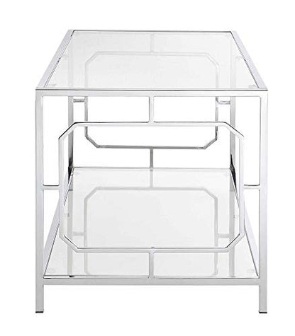 Omega Chrome Coffee Table, Clear Glass / Chrome Frame