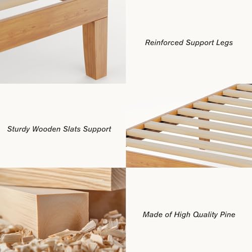 Twin Size Bed Frames, 12 Inch Height Wood Platform Bed Frame, view 5