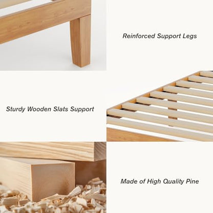 Twin Size Bed Frames, 12 Inch Height Wood Platform Bed Frame, view 5