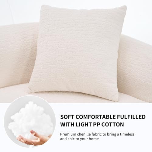Curved Chenille Modular Sectional Couches with Pillows, 4 Seater Oversized Upholstered Luxury Plush Cloud Sofa for Living Room Apartment, Full Compression Sponge