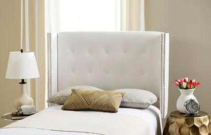 Safavieh Mercer Collection Keegan Velvet Tufted Winged Headboard, Full, White