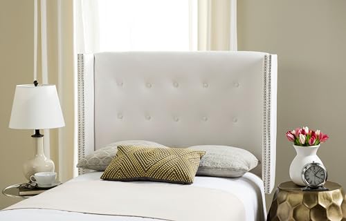 Safavieh Mercer Collection Keegan Velvet Tufted Winged Headboard, Full, White, view 2
