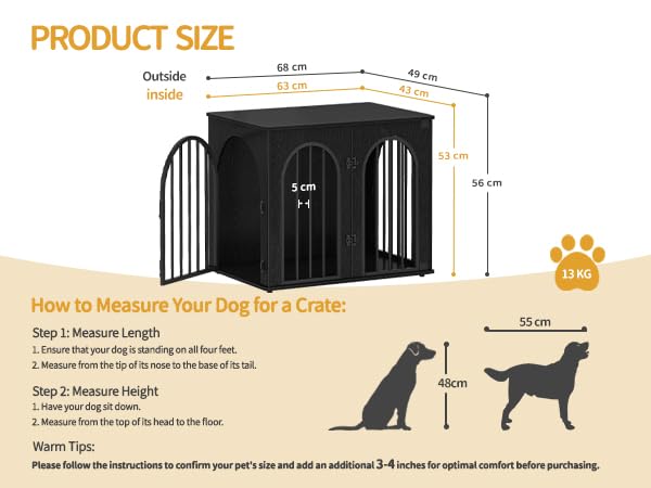 26.8'' Dog Crate Furniture,Dog Kennel Indoor for Small Dogs, view 4
