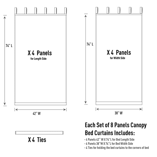Sheer Canopy Bed Curtains for King, Queen, Full and Twin Bed, view 3