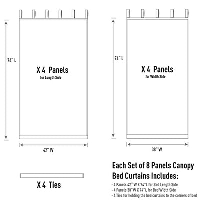 Sheer Canopy Bed Curtains for King, Queen, Full and Twin Bed, view 3