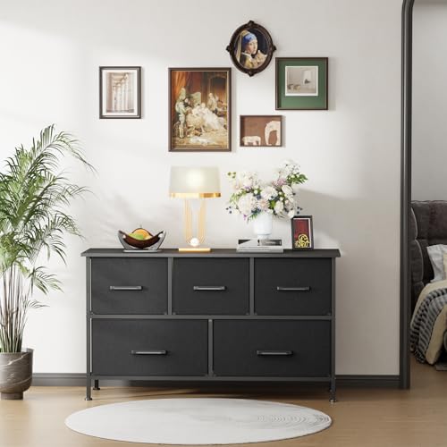 PayLessHere | 5-Drawer Fabric Dresser | Black | 80lbs Load Capacity, view 6