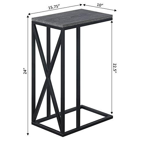Tucson C End Table, Weathered Gray / Black