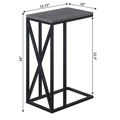 Tucson C End Table, Weathered Gray / Black