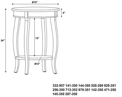 Powell Furniture Round Table with Shelf, Black