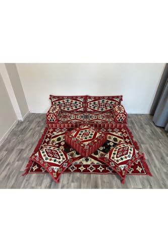 SODEF Modern Red Turkish Corner Sofa Set - Comfortable & Stylish Living Room Furniture - Red