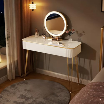 Small makeup Vanity with Mirror and Lights for Bedroom, view 5